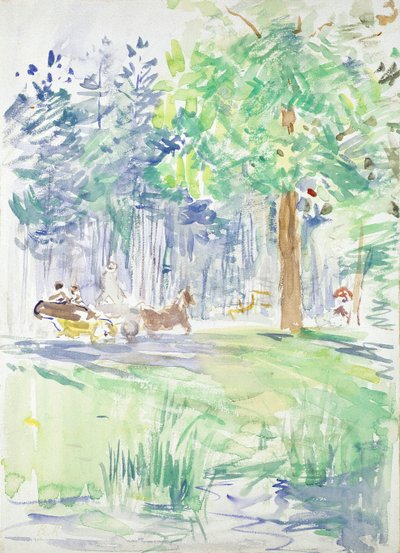 Hest og vogn på en skovvej, efter 1883 af Berthe Morisot