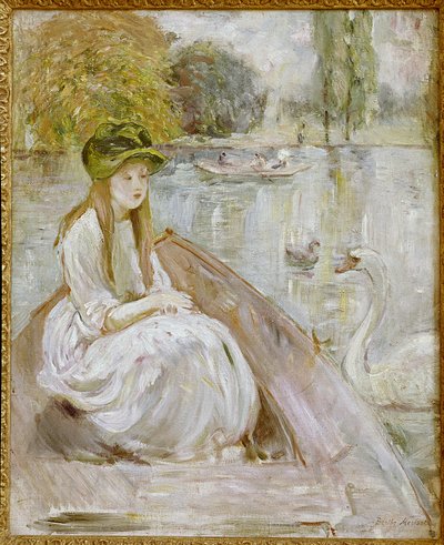 Jeanne Fourmanoir Aside the Lake. Maleri af Berthe Morisot af Berthe Morisot