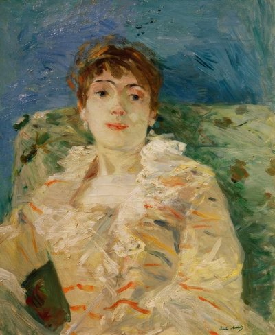Ung kvinde ved sofaen af Berthe Morisot