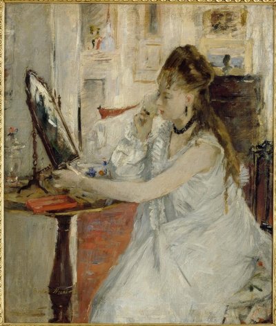 Jeune femme se poudrant (Ung kvinde pudder sig selv) af Berthe Morisot