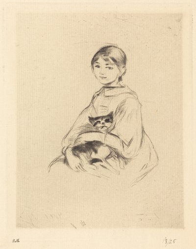Julie Manet med en kat i armene af Berthe Morisot
