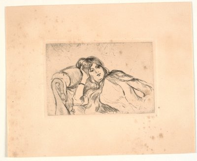 Kvinde liggende på en sofa (Jeanne-Marie) af Berthe Morisot