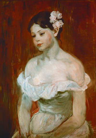 Portræt af en ung kvinde ... (olie på lærred) af Berthe Morisot