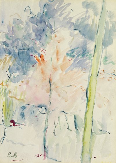 Rødt træ i en skov, 1893 af Berthe Morisot