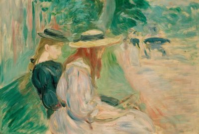 På en bænk i Bois de Boulogne af Berthe Morisot