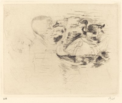 Svaner ved stillestående vand af Berthe Morisot