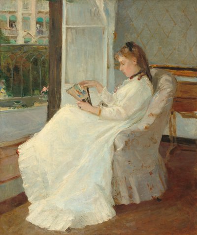 Kunstnerens søster ved et vindue af Berthe Morisot