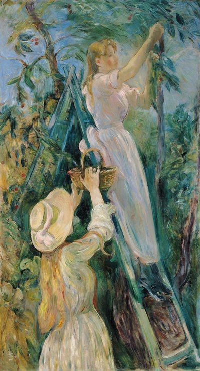 Kirsebærplukkerne Le Cerisier, 1891 af Berthe Morisot
