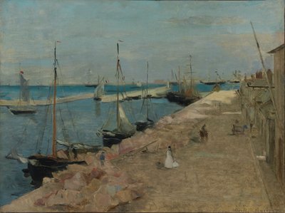 Havnen i Cherbourg af Berthe Morisot