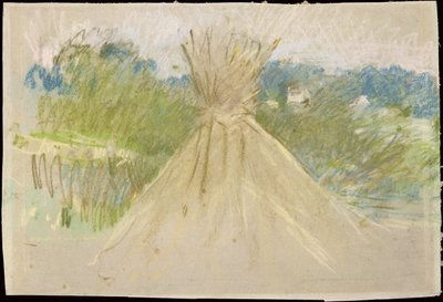 Den lille høstak, 1882 (pastel på papir) af Berthe Morisot