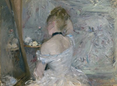 Kvinde ved sit toilet, 1875-1880 af Berthe Morisot