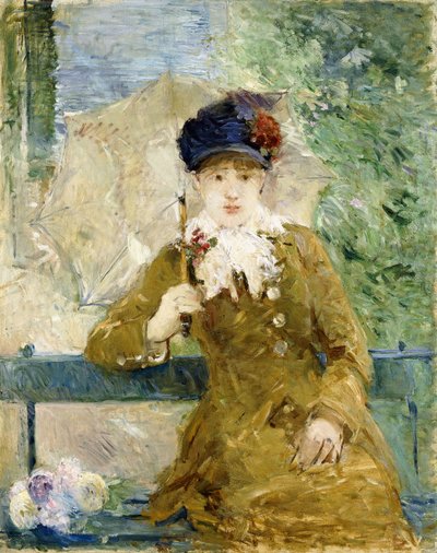 Kvinde med en paraply, 1881 af Berthe Morisot
