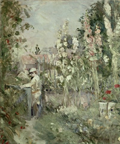 Ung dreng i stokroserne af Berthe Morisot