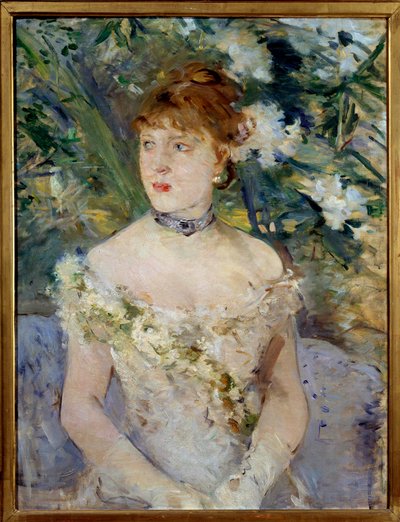 Ung kvinde i boldtoiletmaleri af Berthe Morisot af Berthe Morisot