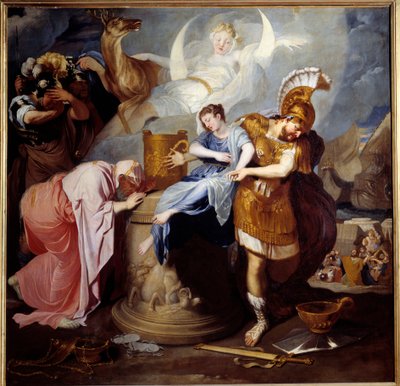 Iphigenie-kongen Agamemnons ofring ofrer sin datter for at dæmpe Artemis
