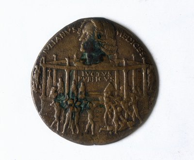 Medalje, der forestiller Pazzi-sammensværgelsen. Giuliano de 