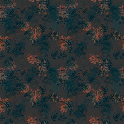 Burnt Umber Floral, 2015 (illustrativt gentagelsesmønster) af Beth Travers