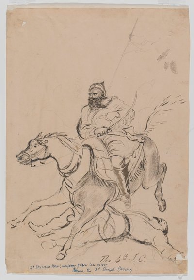 The 4th Irregular Cavalry, ca. 1845 (akvarel) af Bethune Donald Grant