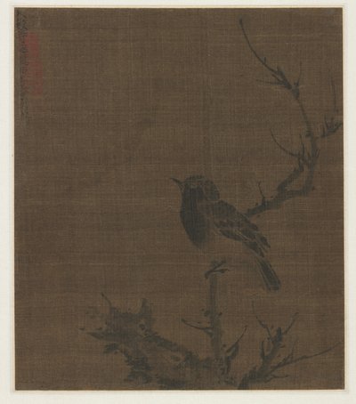 Sovende fugl på en Prunus-gren af Bian Wenjin