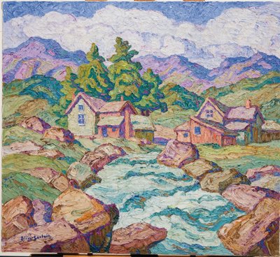 Mountain Village, Georgetown, Colorado (olie på lærred) af Birger Sandzen