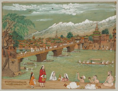 Udsigt over Srinagar, 1872 af Bishan Singh