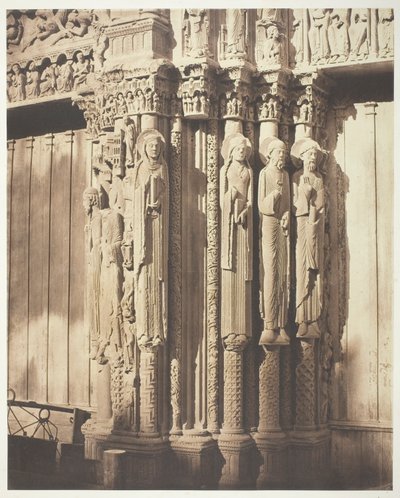 Chartres-katedralen, vestfacaden; den kongelige portal, den centrale bugt af Bisson Frères