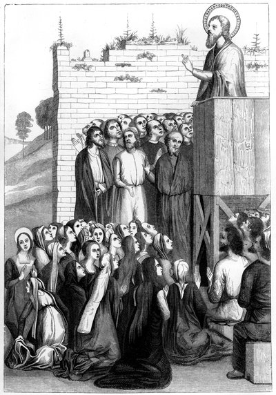 Kristus prædiker, 1400-tallet 1849. af Bisson and Cottard