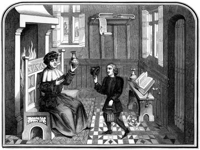 Inde i lægehuset, 1400-tallet 1849. af Bisson and Cottard