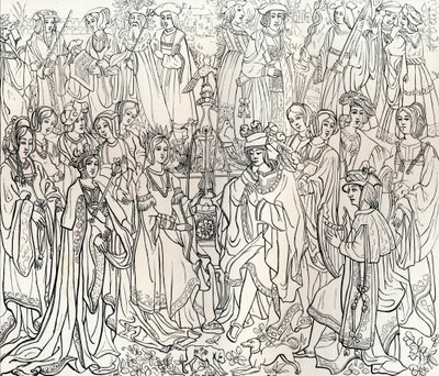 Ægteskab mellem kong Ludvig XII af Frankrig og Mary Tudor, 1500-tallet, 1849. af Bisson and Cottard