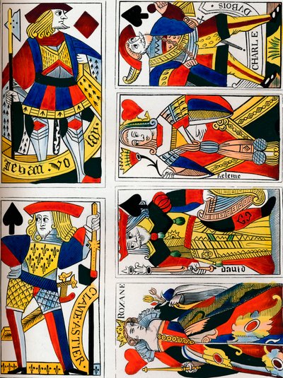Spillekort, 1500-tallet, 1849. af Bisson and Cottard