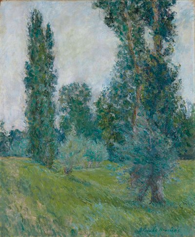 Fransk: Poppel-landskab ved Giverny af Blanche Hoschede Monet