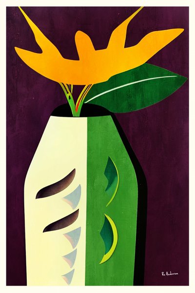Moderne blomsterstilleben af Bo Anderson