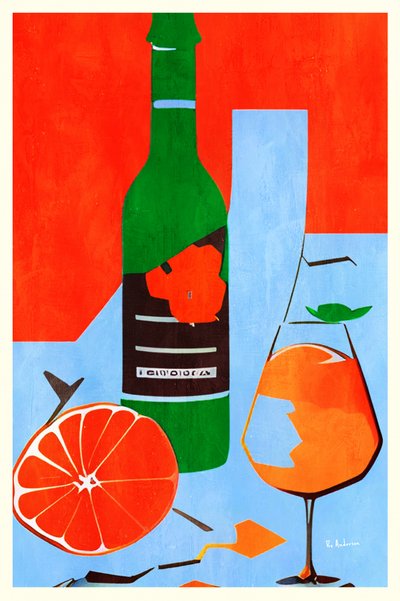 Stilleben i levende orange af Bo Anderson