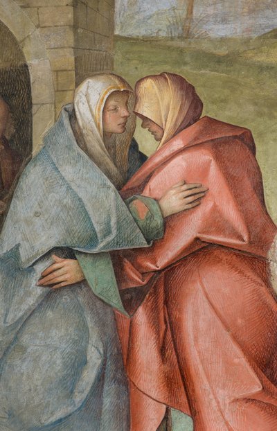 Centralskibet, tredje nordlige fag, Visitation, Boccaccio Boccaccino 1516-17, detalje af Boccaccio Boccaccino