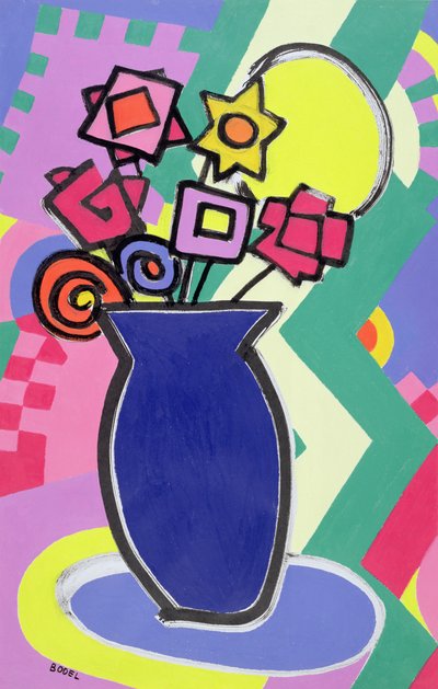 Blå vase, 2003 af Bodel Rikys