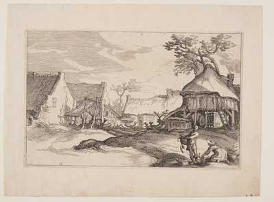 Planche 16, fra Landskaber med bondegårde af Boetius Adams Bolswert