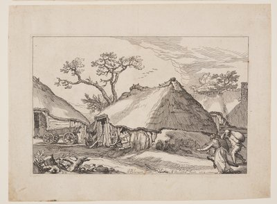 Planche 2, fra Landskaber med bondegårde af Boetius Adams Bolswert