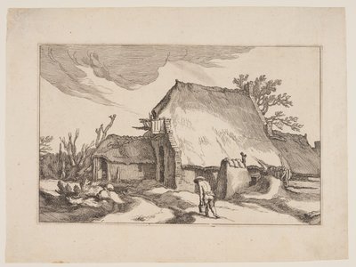 Planche 5, fra Landskaber med bondegårde af Boetius Adams Bolswert