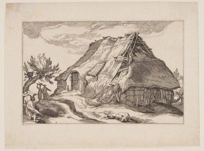 Planche 9, fra Landskaber med bondegårde af Boetius Adams Bolswert