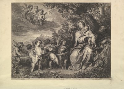 Hvil på flugten til Egypten, 1650-59. af Boetius Adams Bolswert