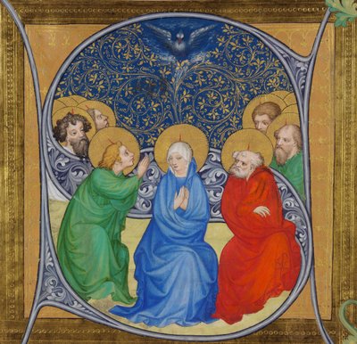 Helligåndens nedstigning pinsedag, 1415 af Bohemian Master