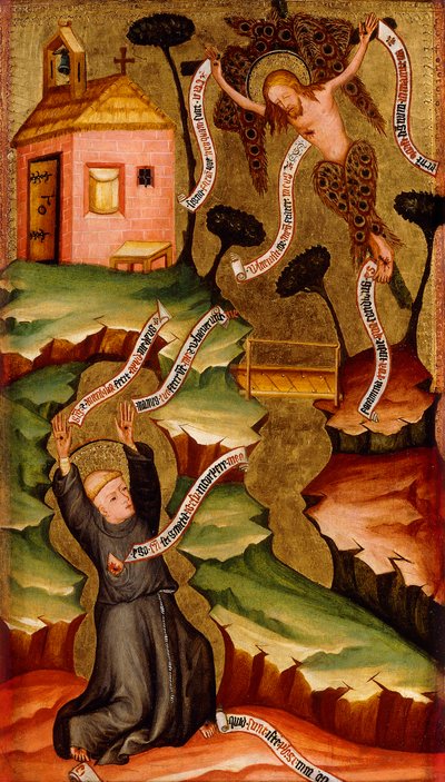 Sankt Frans modtager Stigmata, ca. 1400 af Bohemian School
