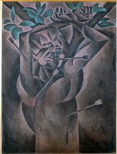 St Sebastian - Maleri af Bohumil Kubišta