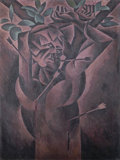 Sankt Sebastian, af Bohumil Kubista (1884-1918), olie på lærred, 98x75 cm af Bohumil Kubišta