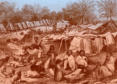 Panama landsby, slutningen af det 19. århundrede. af Bohuslav Kroupa