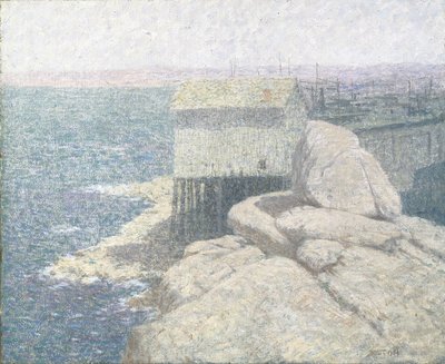 Chinese Fishing Village, Monterey Bay, Californien (olie på lærred) af Bolton Coit Brown