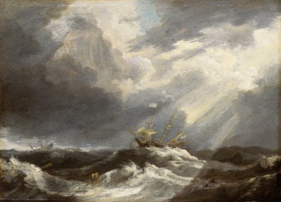 Sollys på et stormfuldt hav, ca. 1640