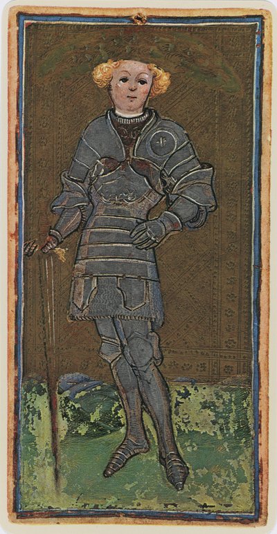 Sværdets knægt, faksimile af et tarotkort fra 