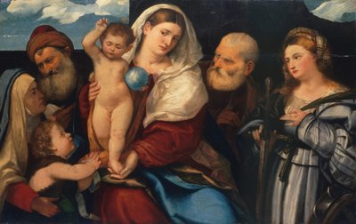 Madonna og barn med hellige. af Bonifacio de