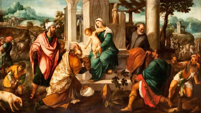 Tilbedelse af magi af Bonifazio Veronese
